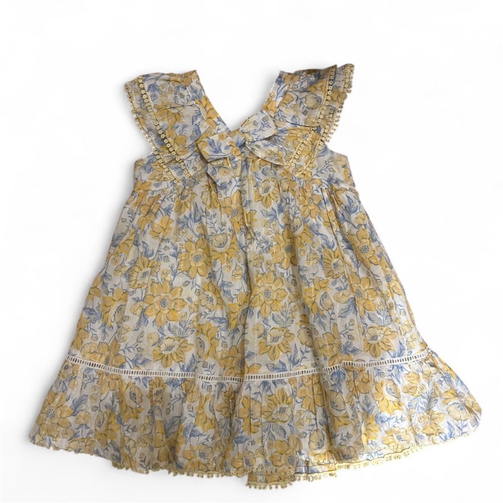 Sincerely Jules Yellow and Blue Floral Kids Dress